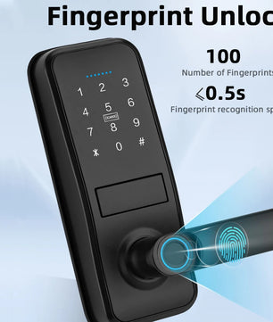 Aluminium Alloy Fingerprint Bluetooth Reversible Handle Door Lock