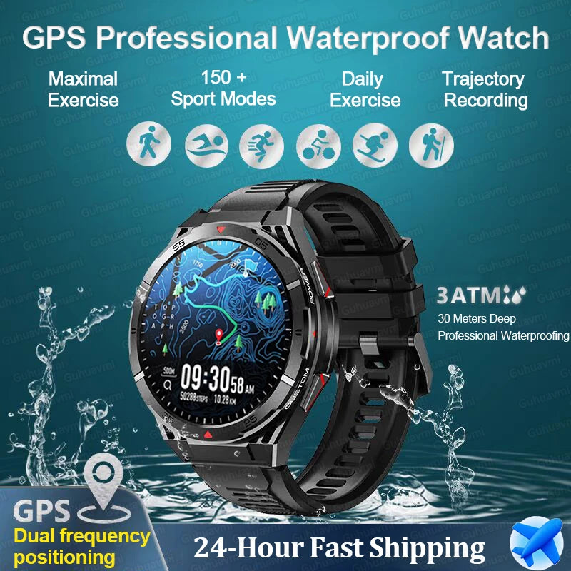 Silica Gel Android GPS Round Shaped Amoled Screen Smartwatch