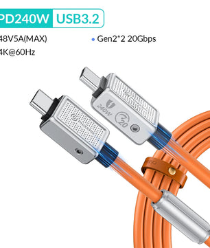 40Gbps Aluminum Alloy PD240W Type-C Fast Charging Cable