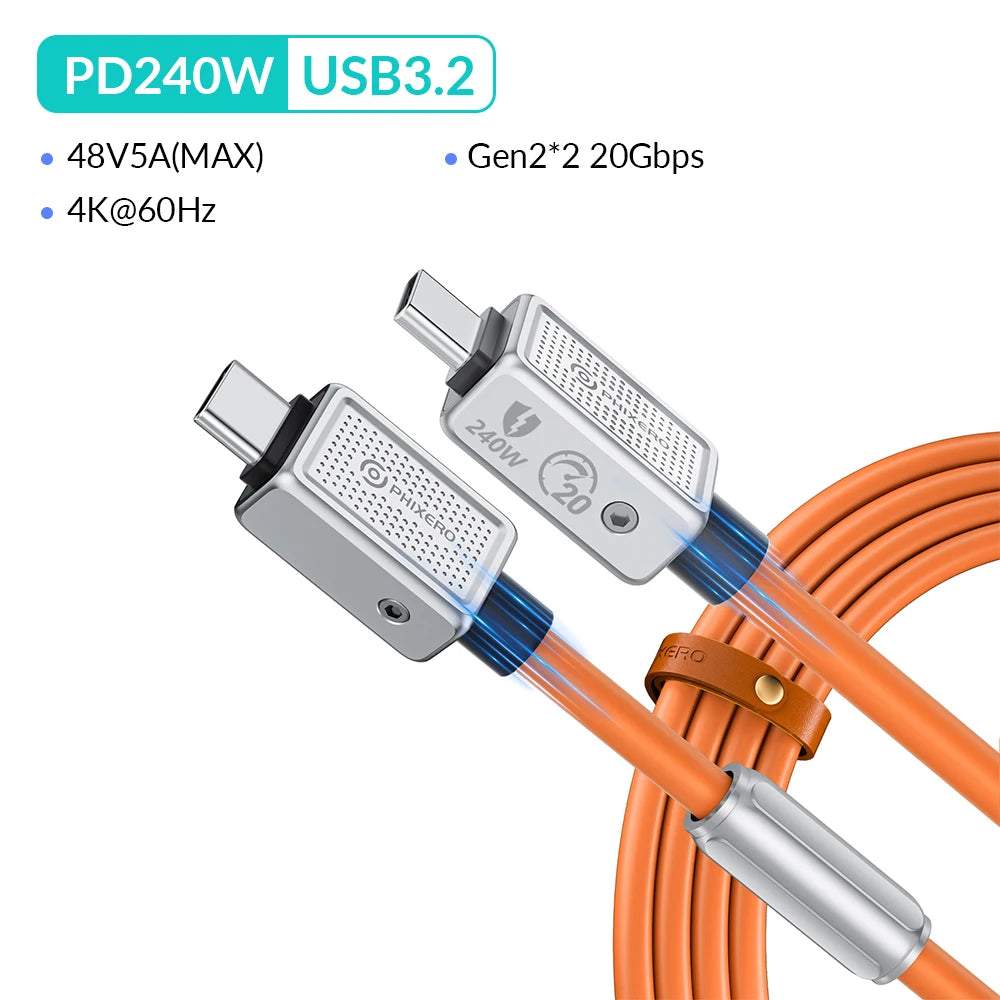40Gbps Aluminum Alloy PD240W Type-C Fast Charging Cable