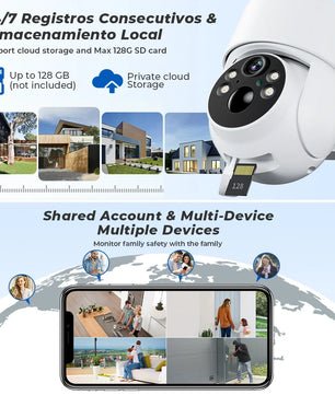 1080p 8MP 4K Solar Wifi Outdoor Dual Lens Surveillance Camera