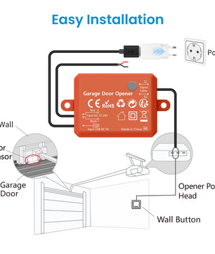 LoraTap Plastic 1A Wireless Remote Control Sensor Opener Switch