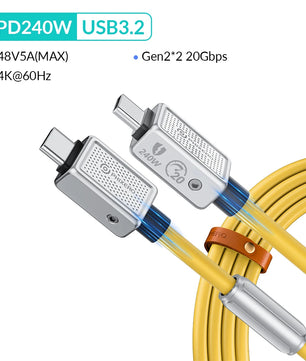 40Gbps Aluminum Alloy PD240W Type-C Fast Charging Cable