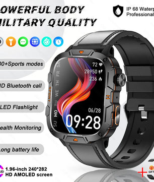 Fine Steel Waterproof Android Square Shaped Amoled Screen Smartwatch