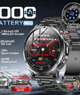 Steel Waterproof Android Round Shape On-Wrist Smartwatch