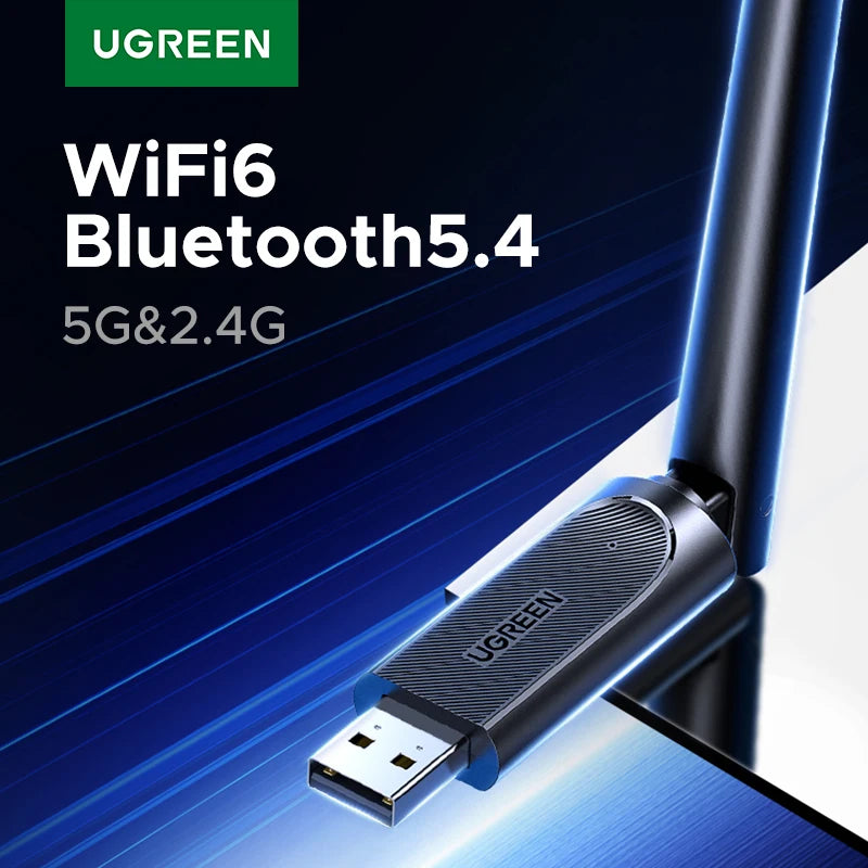 Ugreen 2-IN-1 2.4G Bluetooth 5.4 WiFi6 Adapter for Desktop PC