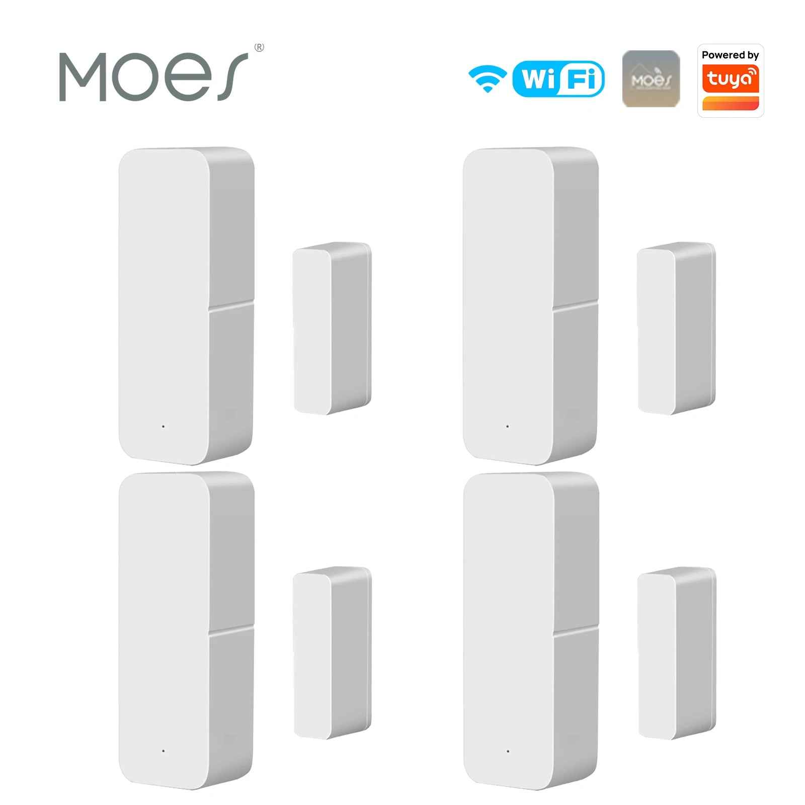 Moes Plastic 2.4GHz Smart Wireless WiFi Door Window Sensor