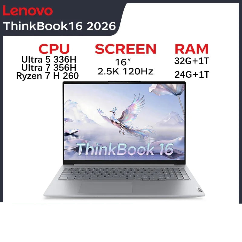 1TB 16" 2.5K 120Hz Ultra5 336H Lenovo Thinkbook 16 Laptop