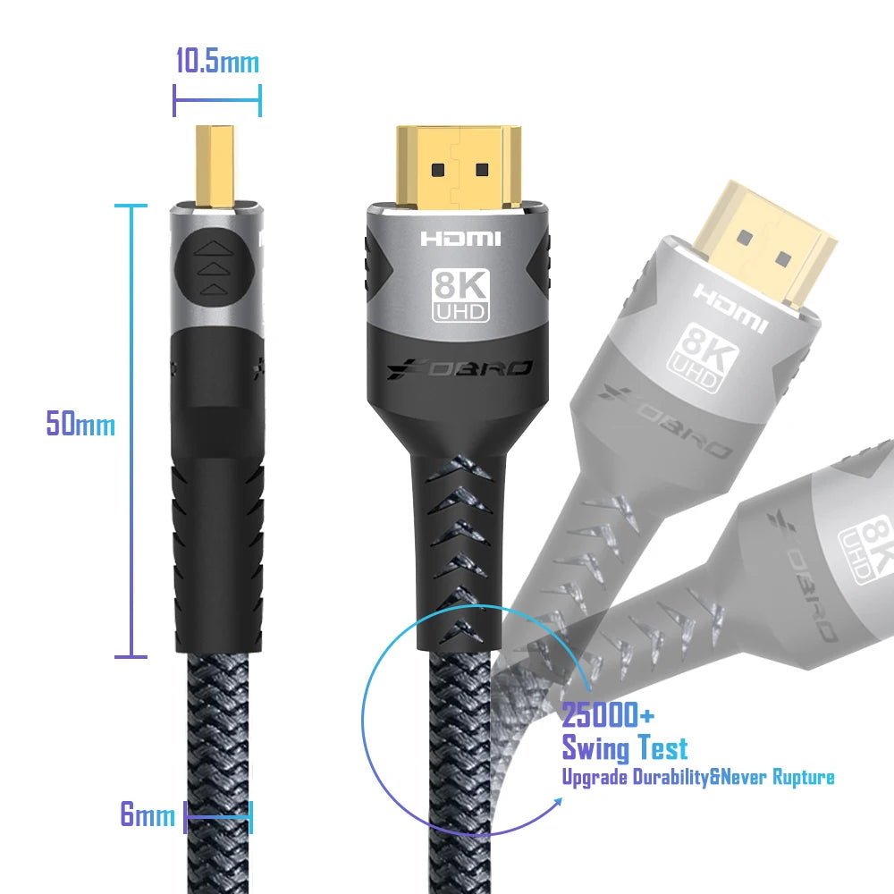 Aluminum Alloy USB HDMI Braid Shielding Video Cable Adapter For PC