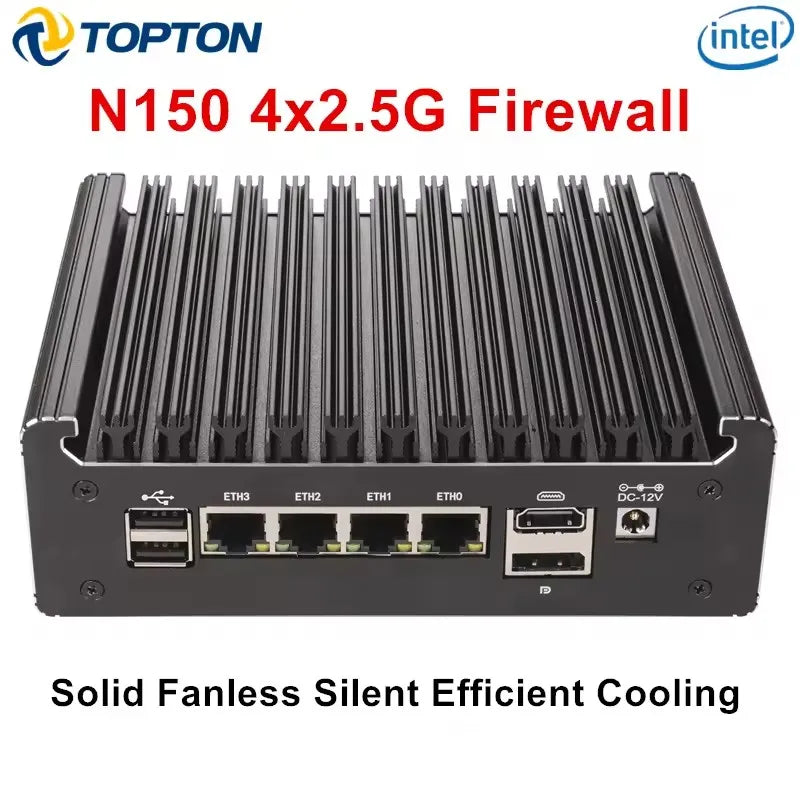 Topton Intel N150 N95 Pentium 6405U 4417U Fanless Firewall Mini PC