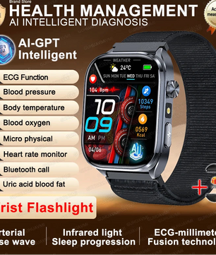 Fine Steel Waterproof Android Square Shape On-Wrist Smartwatch