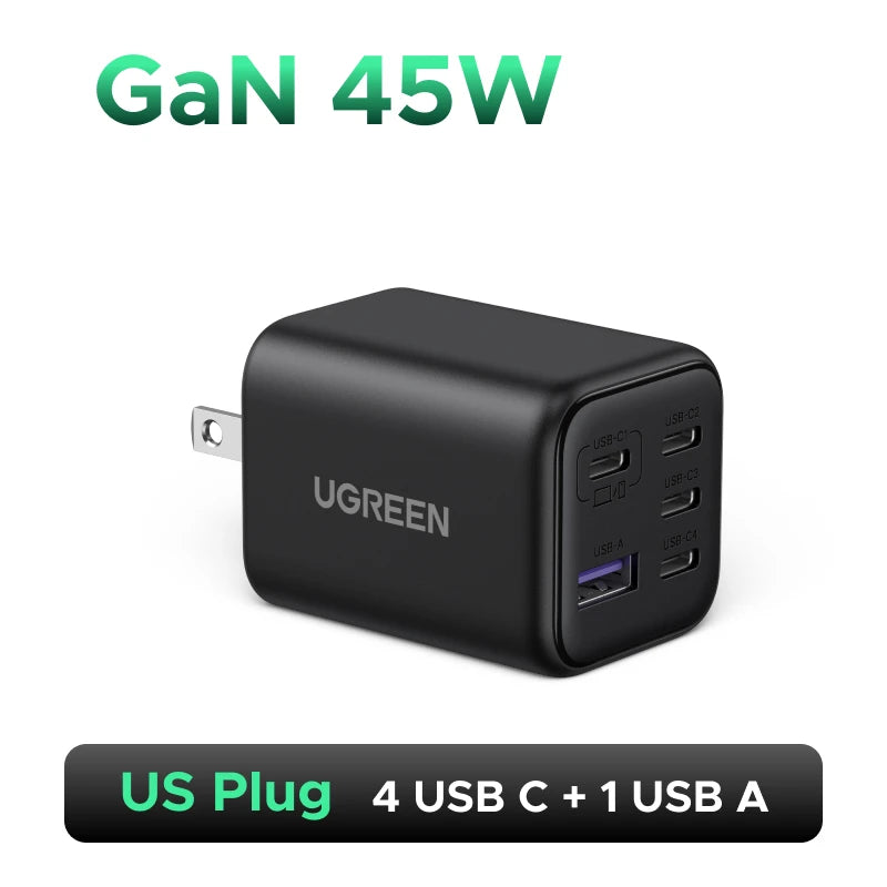 Ugreen 45W GaN 5 Ports PD 3.0 UFSC PPS Charger For iPhone