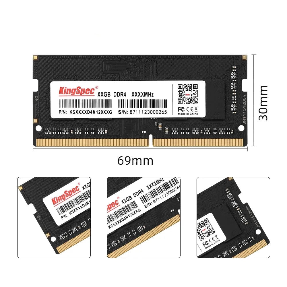 KingSpec 1.2V 260 Pins DDR4 3200 MHz Memory RAM For Laptop