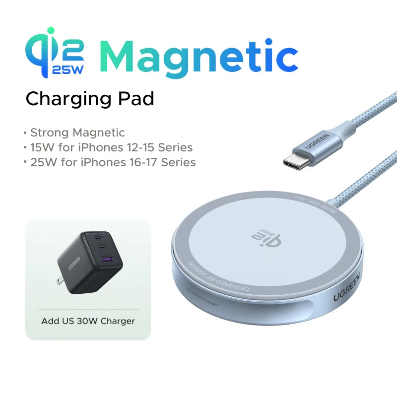 Ugreen Magflow Qi2 25W Wireless Charger For iPhone 17 16 Pro Max