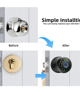 Zinc Alloy Fingerprint Bluetooth Dry Battery Reversible Door Lock