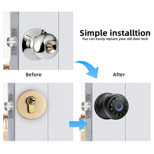 Zinc Alloy Fingerprint Bluetooth Dry Battery Reversible Door Lock