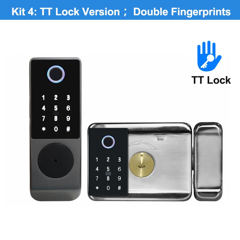 Stainless Steel Double Fingerprint Waterproof Reversible Door Lock