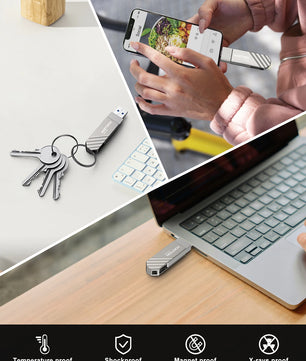 128GB-512GB Metal High Speed USB 3.2 Gen 2 Mini Pendrive