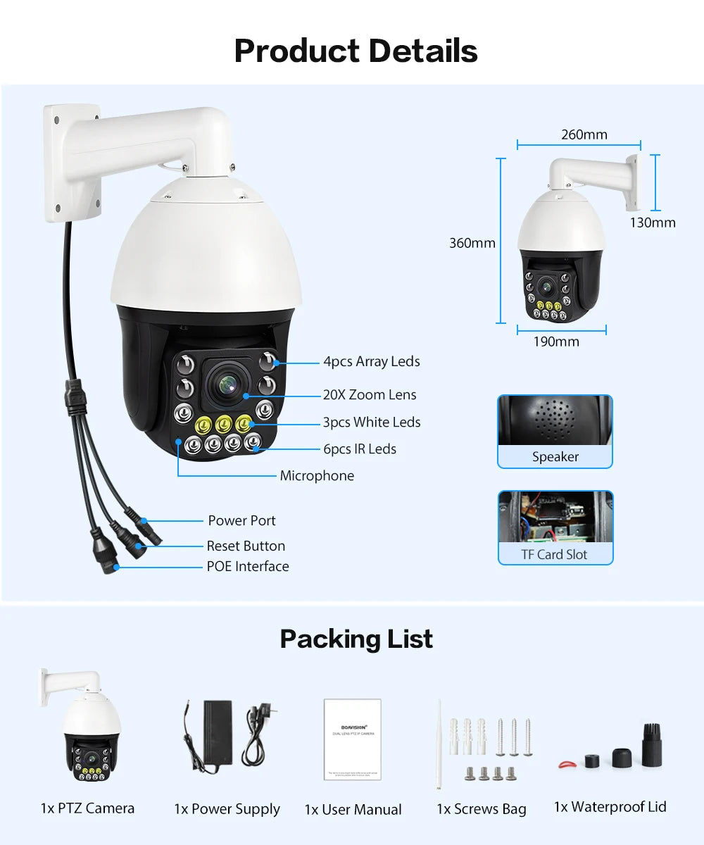 Boavision 5MP Auto Tracking Humanoid Detection Surveillance Camera
