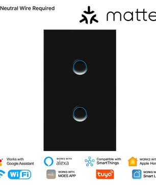 Moes Tuya WiFi Concave Glass Smart Switch with Alexa Google