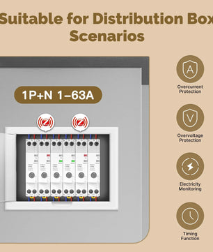 MOES ZigBee 63A Smart Circuit Breaker Electricity Monitor with Alexa