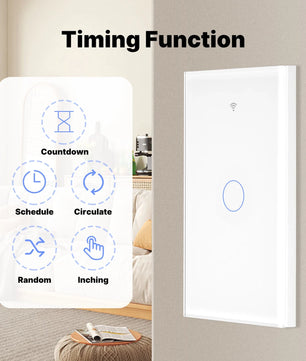 Moes Tuya WiFi Smart Light Glass Touch Panel Fireproof Switch