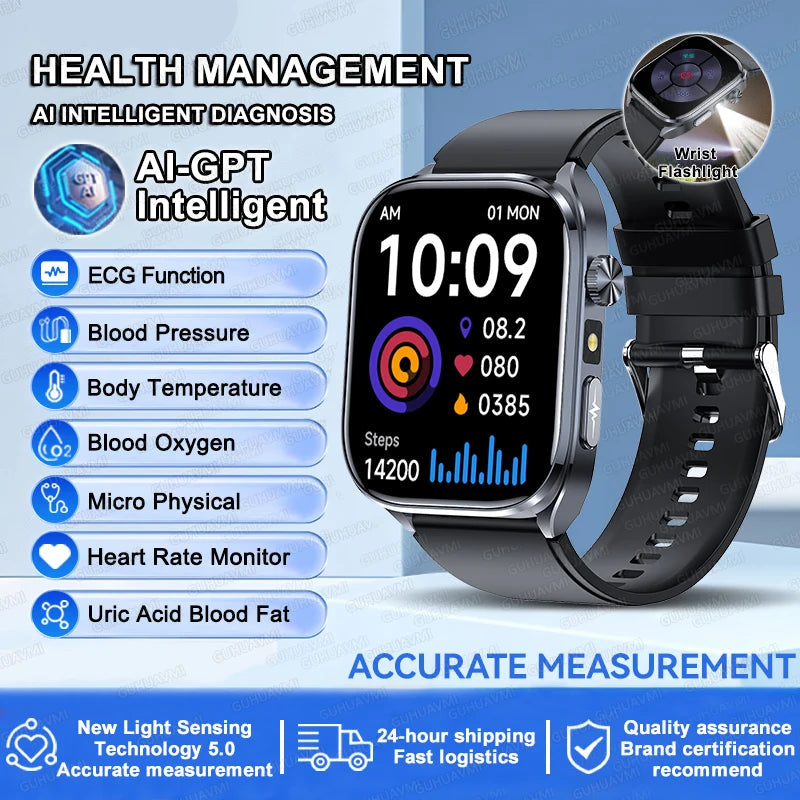 Fine Steel Waterproof Android Square Shape On-Wrist Smartwatch