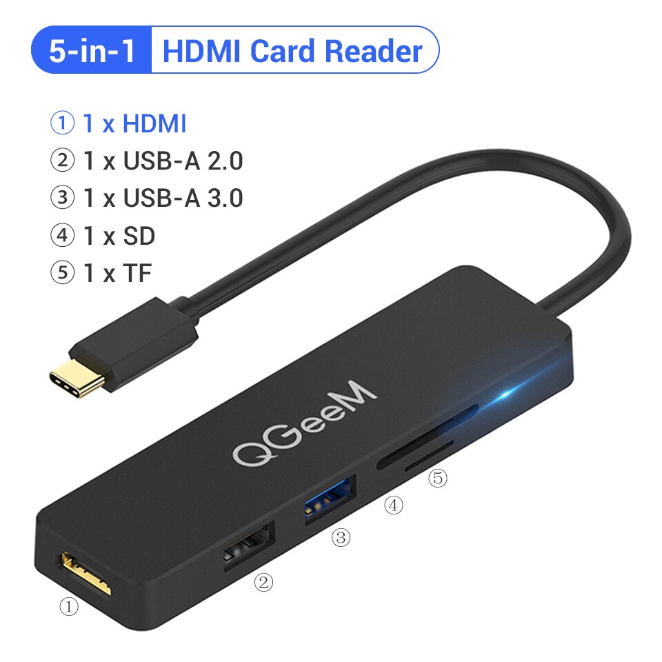 8-IN-1 USB 3.1 Card Reader HDMI USB Splitter Docking Station Hub