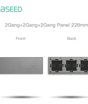 Bseed 10A Alloy 3 Gang Crystal Glass Panel Wall Light Touch Switch