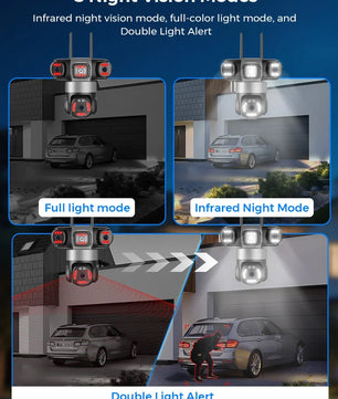 12MP 6K Three Lens Waterproof 360° Surveillance Camera