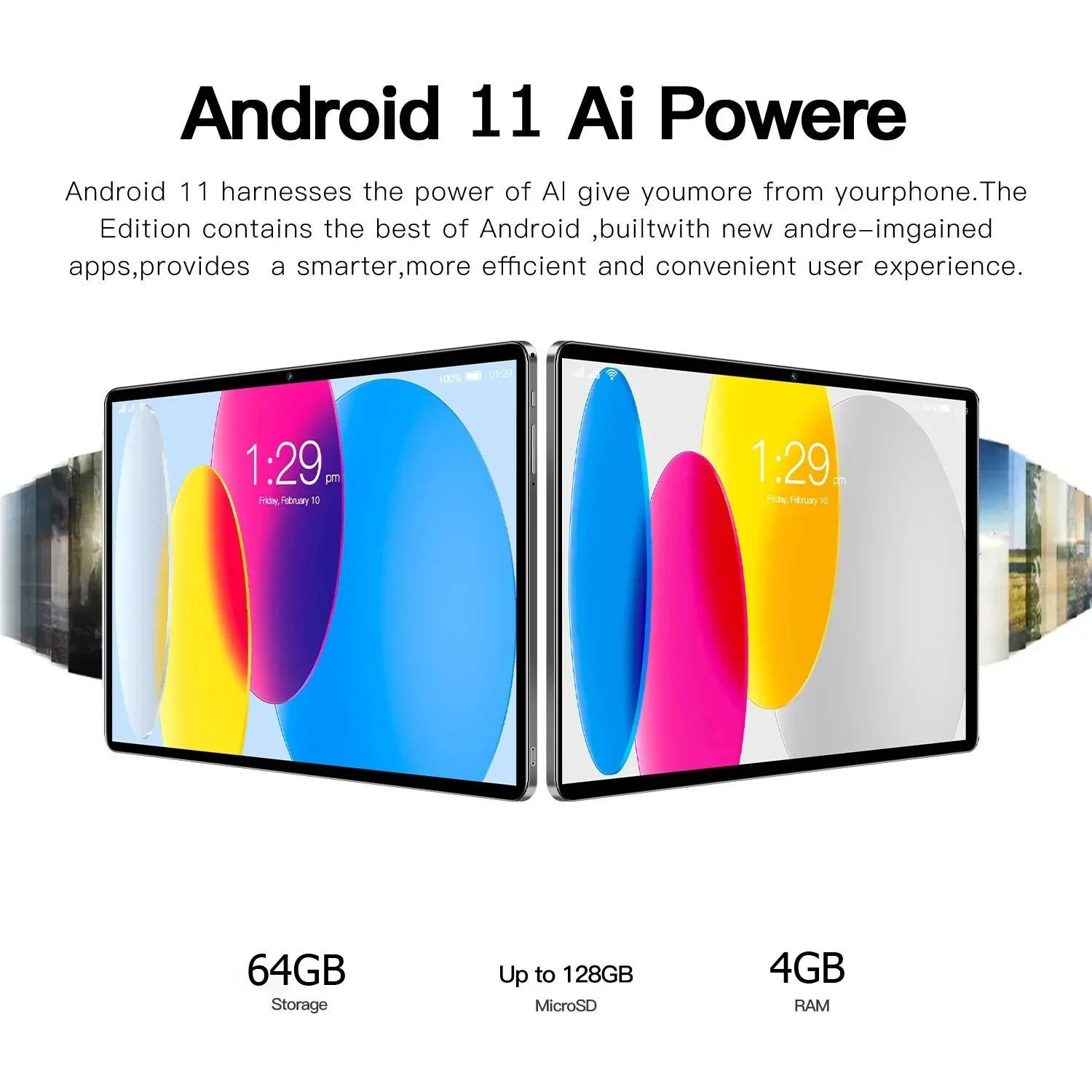 5000mAh 5MP 4GB RAM 64GB ROM Fast Charging 10.1 Inch Tablet