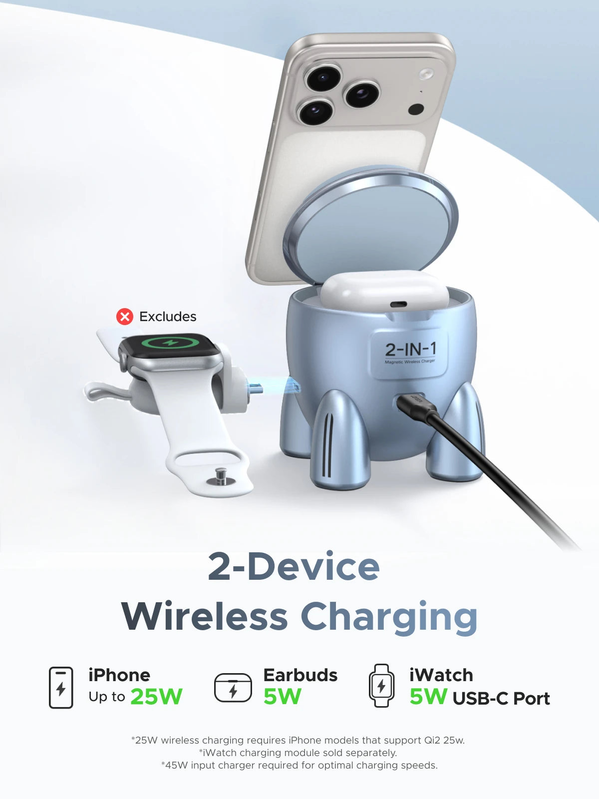 Ugreen 20W ABS USB Type-C Wireless Charger For iPhone 16 Pro Max