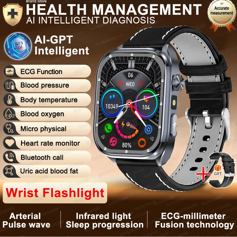 Fine Steel Waterproof Android Square Shape On-Wrist Smartwatch