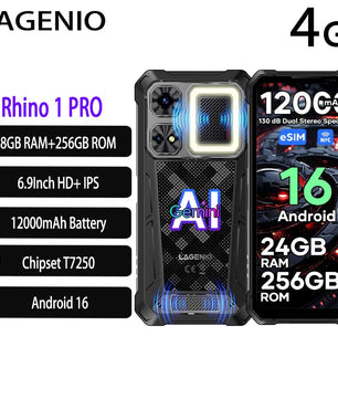 8MP 8GB 256GB Rhino 1 PRO 4G Rugged Android Smartphone