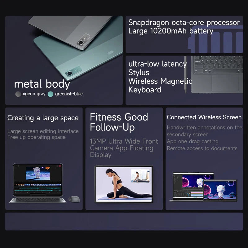 10200mAh Xiaoxin Pad pro 12.7 Fast Charging Lenovo Tablet