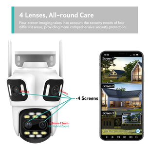Boavision 12MP WIFI 4 Screen Auto Tracking Security Dome Camera