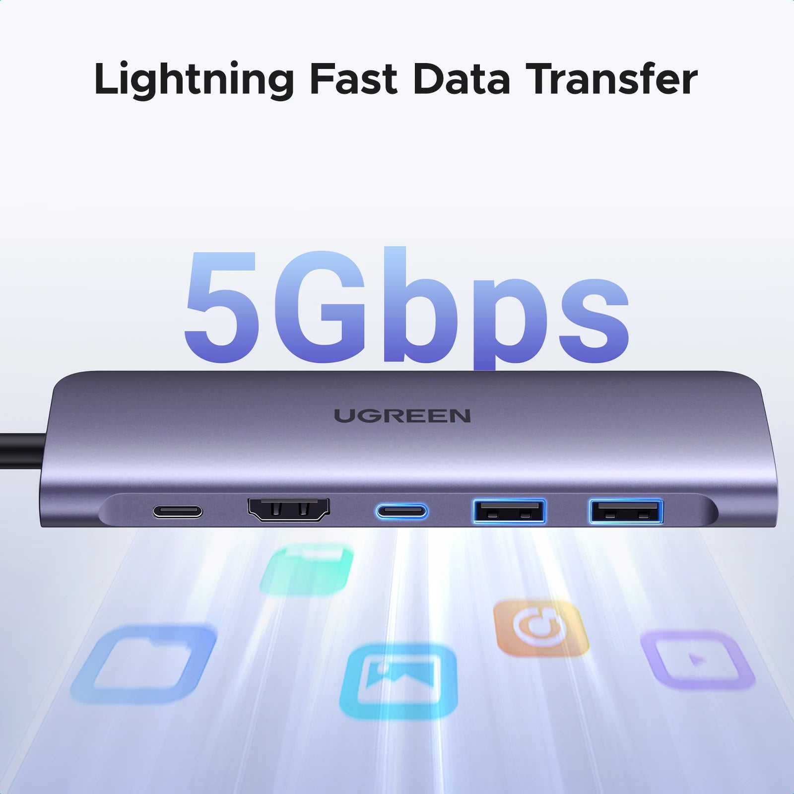 Metal USB-C HUB HDMI Compatible Card Reader for Laptop MacBook