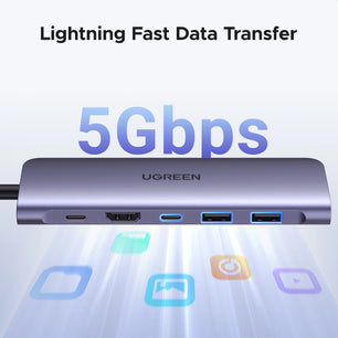 Metal USB-C HUB HDMI Compatible Card Reader for Laptop MacBook