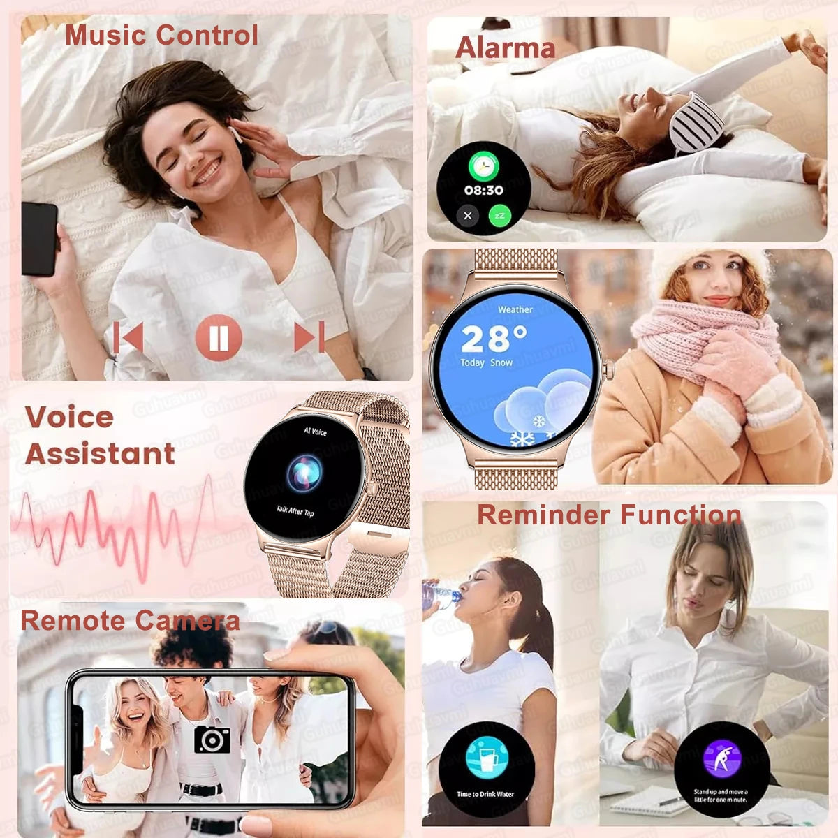 Silica Gel Full Touch Screen Android Round Shaped Digital Smartwatch