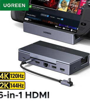 Ugreen 6-IN-1 Metal Type-C Hub Steam Deck Docking Station