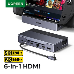 Ugreen 6-IN-1 Metal Type-C Hub Steam Deck Docking Station