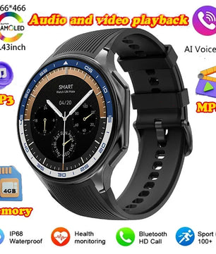 Silica Gel Waterproof Large Memory Android Round Shape Smartwatch