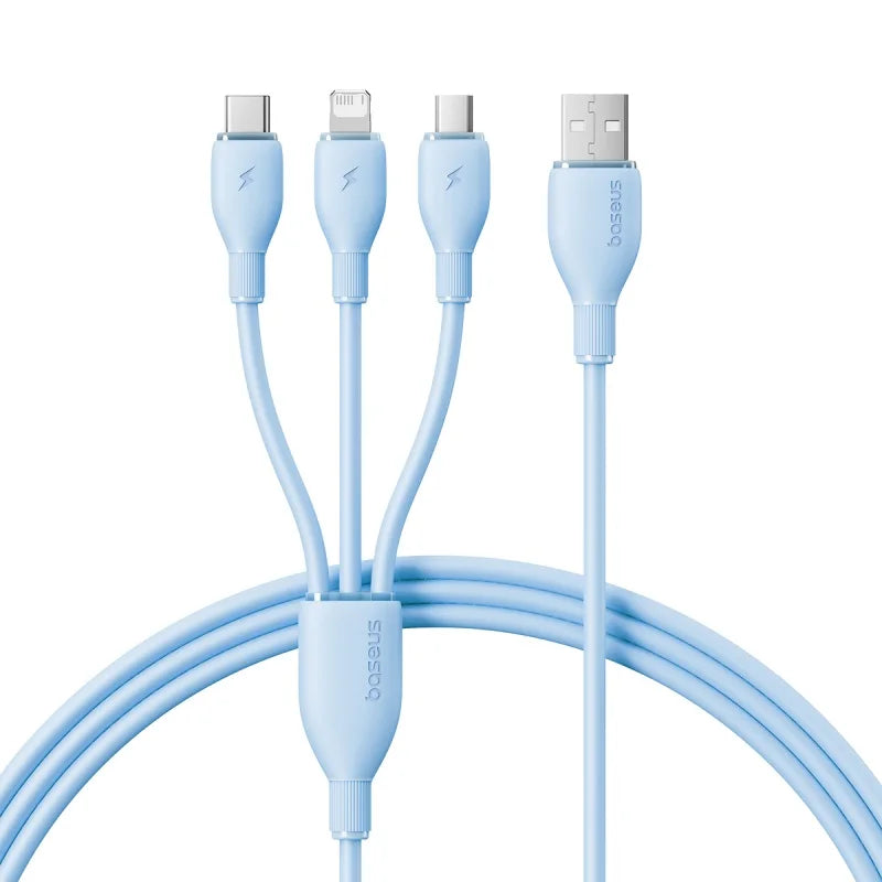 3 in 1 USB Liquid Silicone Type-C Fast Charging Optical Fiber Cable