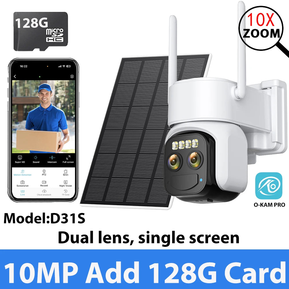 10MP 10X Zoom Solar Wireless Outdoor HD Surveillance Camera