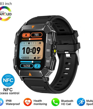 Silica Gel Smart Bluetooth Voice Support Square Shaped Sports Watch