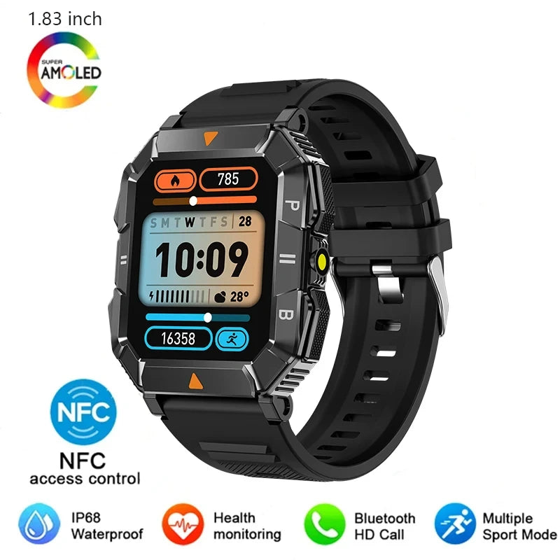 Silica Gel Waterproof Android Square Shaped Bluetooth Smartwatch