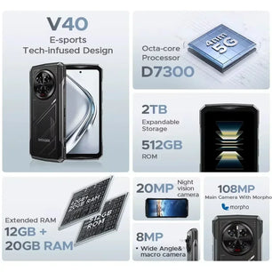 IPS V40 5G Rugged Android Normal Screen Fast Charging Smartphone