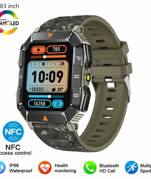 Silica Gel Waterproof Android Square Shaped Bluetooth Smartwatch