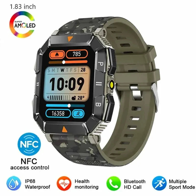 Silica Gel Waterproof Android Square Shaped Bluetooth Smartwatch