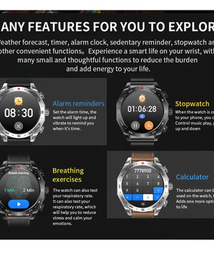 2-In-1 Silica Gel Bluetooth Earphones With Round Smartwatch